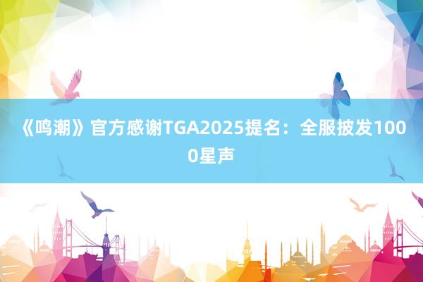 《鸣潮》官方感谢TGA2025提名:全服披发1000星声